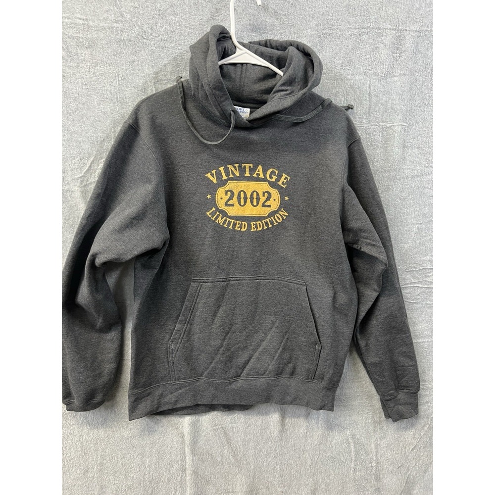 Port & Company Mens Medium Hoodie Charcoal Grey Vintage 2002 Limited Edition M